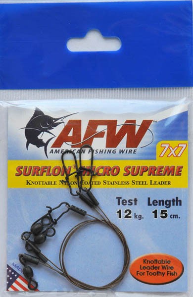 AFW поводок оснащенный  Surflon 7х7/12 кг-15 см